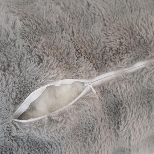 Faux Fur Reading Pillow for Sitting in Bed, Large Backrest Bed Pillow - Image 7