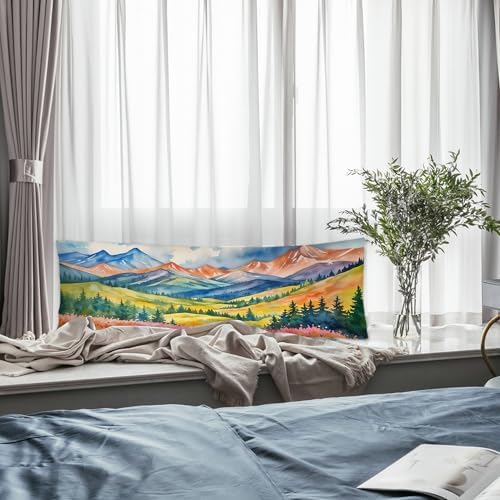 Maximalist Mountain Floral Body Pillow Covers 20x54, Mountain Home Decor - Image 5