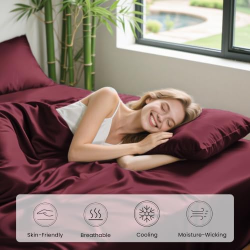 Love's cabin 4 Piece King Size Sheet Set, 100% Rayon Derived from Bamboo - Image 5