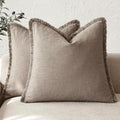 Foindtower Decorative Linen Fringe Throw Pillow Covers 20×20 Inch by Foindtower