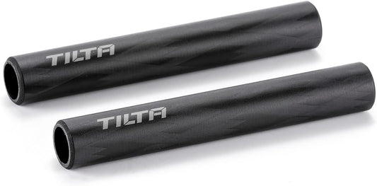 Tilta 2X Carbon Fiber Rods 15mm for Rail Support System | Increased Strength | Limited Reflection | Lightweight | DSLR Shoulder Rig, Camera Stabilizer Cage, Matte Box (10cm)