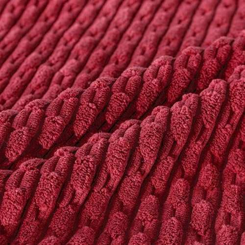Set of 4 Burgundy Decorative Throw Pillow Covers 20x20 Inch Corduroy Pillow - Image 5