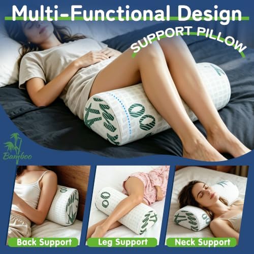 Asatdd Semi Roll Under Knee Pillow, Half Moon Bolster - Image 3