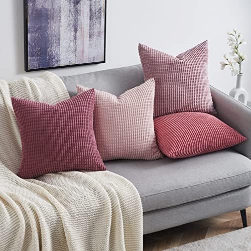 Topfinel 4 Packs Pink Decorative Throw Pillow Covers 24x24 Inch - Image 2