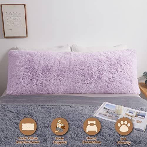MEGO Luxury Fluffy Faux Fur Body Pillow Cover 20x54 - Image 2