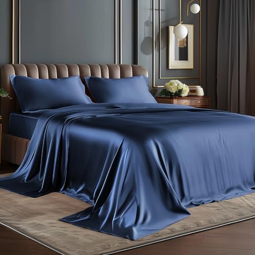 BEDELITE Satin Sheets Full XL Size Bed Set, 4 Pieces by BEDELITE