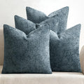 MIULEE Soft Decorative Chenille Pillow Covers Navy Blue 18x18 Pack of 4 by MIULEE