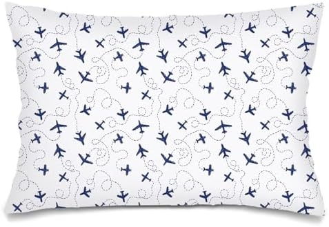 Air Plane Throw Pillow Cases Queen Size Set of 2 Sky Blue White Pillow Cover by Unknown