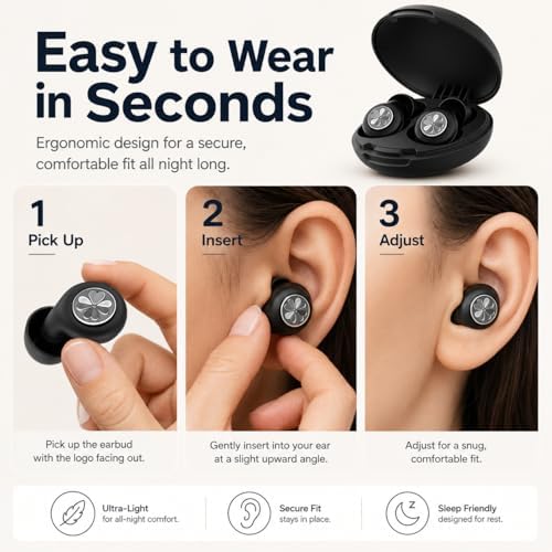 45dB Ear Plugs for Sleeping, Soft Silicone for Side Sleepers, 4 Sizes - Image 2