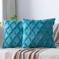 Set of 2 Soft Moroccan Throw Pillow Covers 16x16 Inch Plush Boho Decorative by Cozoomy