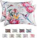 MR&HM Satin Pillowcase 2 Pack, Queen Size 20"x30", Floral Bird by MRHM