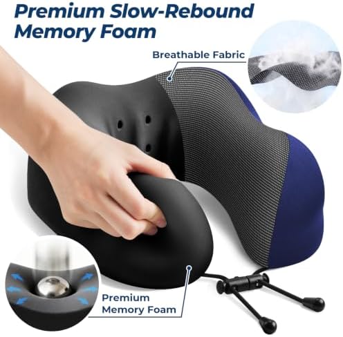 ExploreBliss Travel Pillow, Memory Foam Neck Pillow Airplane - Image 3