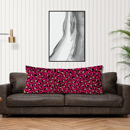 Hot Pink Y2K 2000s Leopard Body Pillow Covers 20x54, Y2K Room Decor, Trendy - Image 4