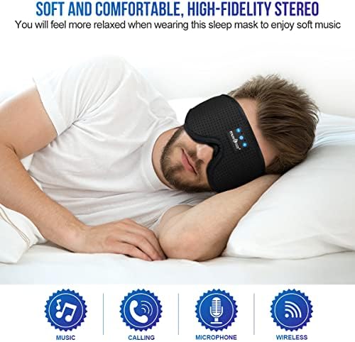 MUSICOZY 3D Sleep Headphones Bluetooth 5.4 Breathable Sleep Eye Mask - Image 2