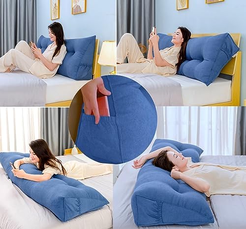 Peachwell Handmade Headboard Pillow- Wedge Support Large Bolster Cushion - Image 5