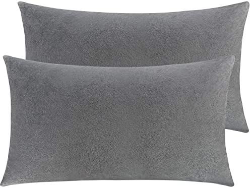 NTBAY King Velvet Pillowcases, Smoke Grey by NTBAY