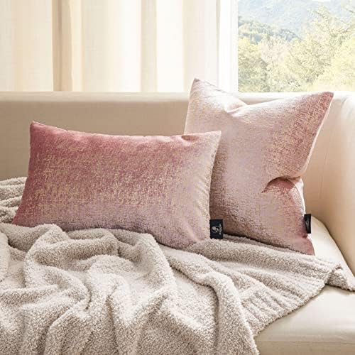 Phantoscope Pack of 2 Sparkling Velvet Decorative Throw Pillow Covers Soft Gold - Image 4