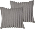 COTEY 18x18 Decorative Faux Fur Throw Pillow Covers Set of 2- Dark Gray by COTEY