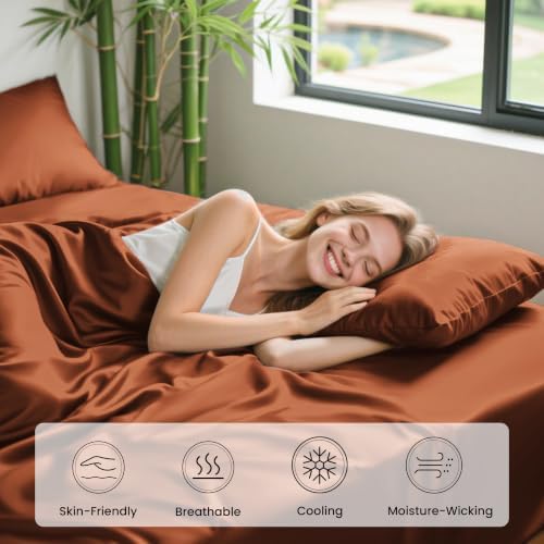 Love's cabin 4 Piece King Size Sheet Set, 100% Rayon Derived from Bamboo - Image 5