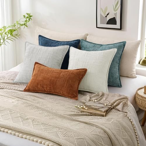 decorUhome Chenille Decorative Throw Pillow Covers 18x18 Set of 2 - Image 6