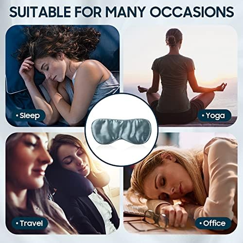 Sleep Mask 100% Mulberry Silk, Misty Blue - Image 4