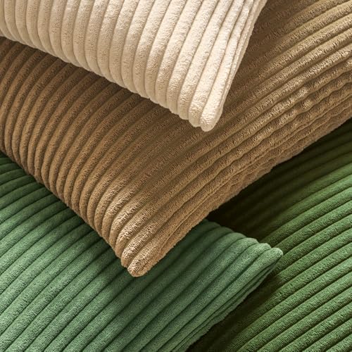 MIULEE Decorative Corduroy Throw Pillow Covers Set of 2 18x18 Moss Green - Image 2