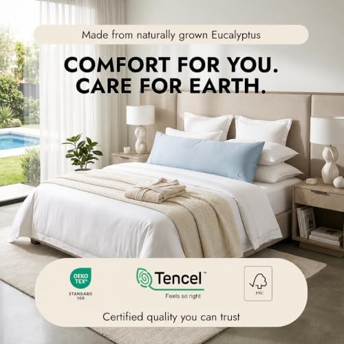 Cotton Metrics Body Pillowcase 20x72 – 100% Tencel Lyocell Eucalyptus Cooling - Image 2