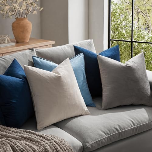 MIULEE Pack of 2 Velvet Pillow Covers Decorative Square Pillowcase Soft Solid - Image 2