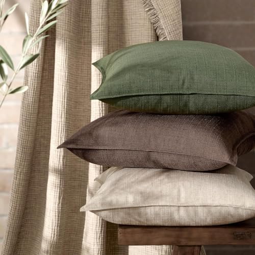 MIULEE Thick Textured Euro Sham Throw Pillow Covers 26x26 Inch Dark Brown - Image 4
