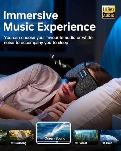 2 Pack Sleep Headphones & Sleep Mask Set, Sleep Headband Headphones - Image 3