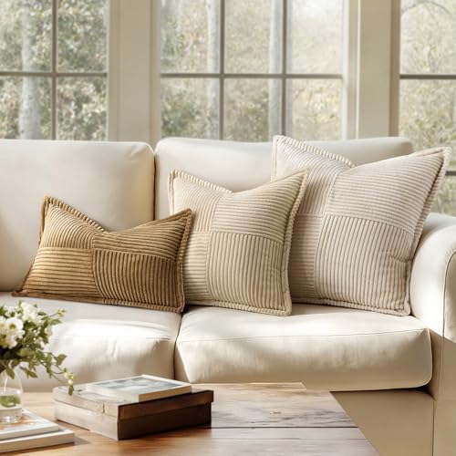 MIULEE Decorative Lumbar Throw Pillow Covers 12x20 Inch Brown 2 Pack - Image 2