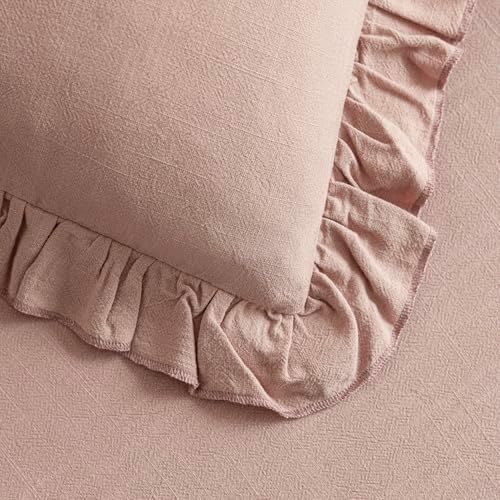 Foindtower Set of 2 Decorative Linen Fringe Ruffle Throw Pillow Covers Soft - Image 2