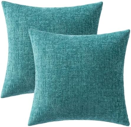 MIULEE Couch Pillow Covers Textured Chenille Home Decor 18x18 Teal Blue - Image 7