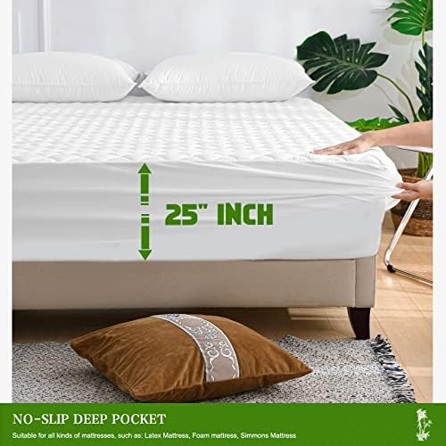 UNILIBRA Queen Mattress Pad Waterproof Rayon Made from Bamboo, Fitted Deep - Image 6