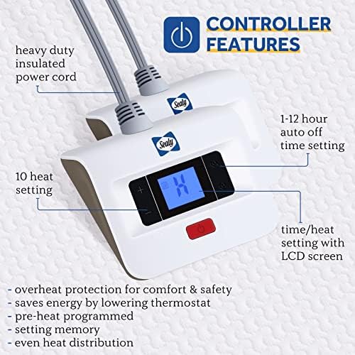 Sealy Heated Mattress Pad California King Size Dual Controller 72×84" - Image 4