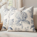 Set of 2 Decorative Floral Pillow Covers 18x18 Inch Light Blue by SWANCOCO