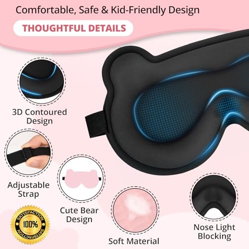 Kids Sleep Mask, 3D Contoured Eye Mask - Image 2