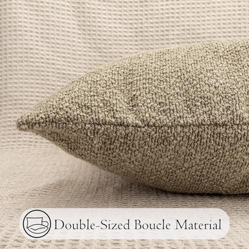 JoraLion 14x24 inch Boucle Lumbar Pillow Cover, Camel Woven Texture Neutral - Image 7