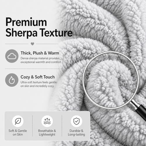 REAFORT Sherpa Body Pillow Cover 21"x54", Zipper Closure - Image 5