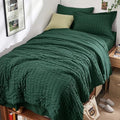 HYMOKEGE Emerald Green Twin XL Comforter Set Seersucker 5 Pieces, All Season by HYMOKEGE