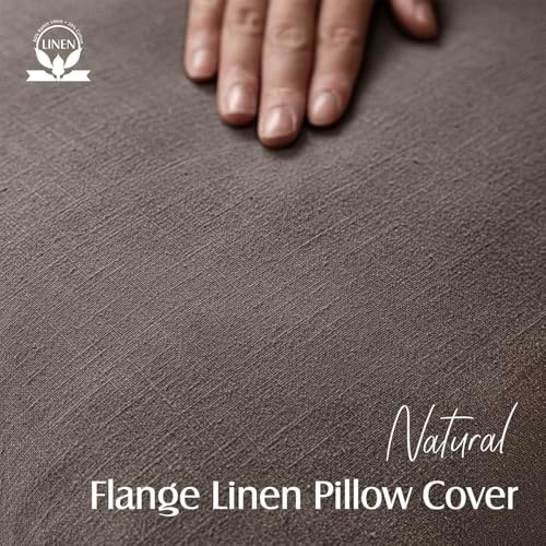 Foindtower Linen Solid Decorative Throw Pillow Covers 22x22 Light Coffee - Image 2