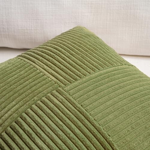 Fancy Homi 2 Packs Moss Green Lumbar Decorative Throw Pillow Covers 16x28 Inch - Image 3