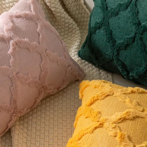 Set of 2 Soft Moroccan Throw Pillow Covers 20x20 Inch Plush Boho Decorative - Image 5