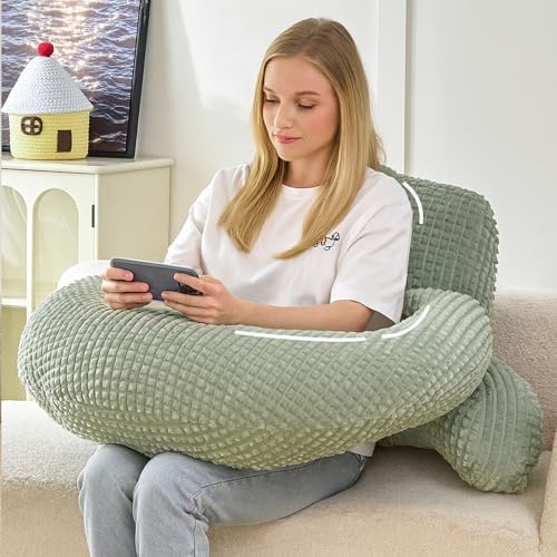 17" Reading Pillow for Bed, U Shaped Arm & Elbow Support by PAJEO