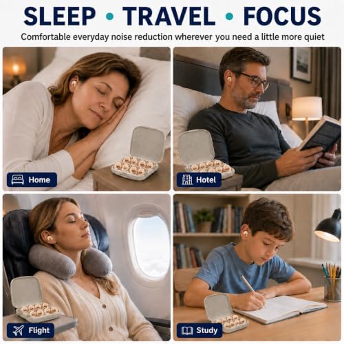 Noise Cancelling Ear Plugs Sleep 33dB NRR Side Sleep Small Ear - Image 6