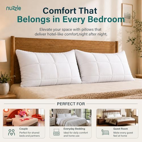 Nuzzle Adjustable Neck Pillow King Size, Soft Luxury Hotel Feel - Image 7