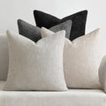 MIULEE Soft Decorative Chenille Pillow Covers Cream Grey 20x20 Pack of 4 by MIULEE