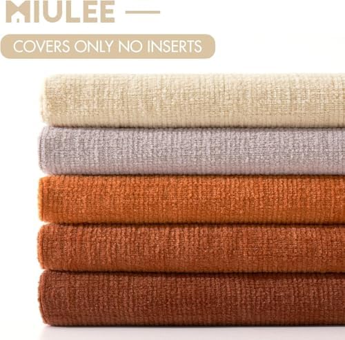 MIULEE Fall Rust Chenille Couch Throw Pillow Covers - Image 6