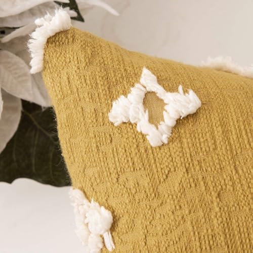 MIULEE Set of 2 Decorative Throw Pillow Covers Rhombic Jacquard Pillowcase Fall - Image 3