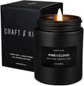 Craft & Kin Premium Pine & Clove Candle | Black Scented Candles by CraftKin